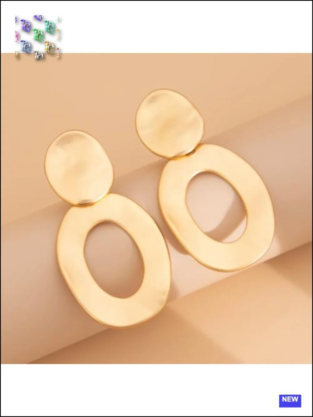 Large Chunky Gold Circle Statement Earrings Exaggerated Geometric Dangle for